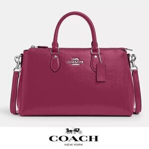 ❤️ Coach Georgia Satchel Bag Silver/Pink